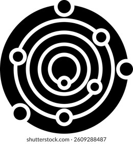 Orbit Glyph Icon Vector Design