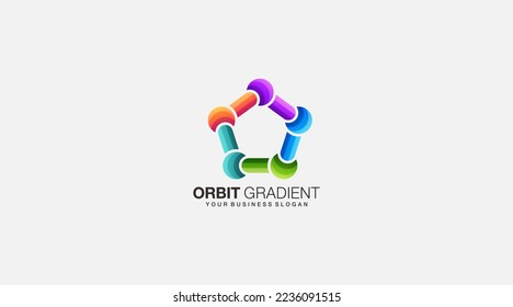 Orbit gradient vector illustration logo design icon
