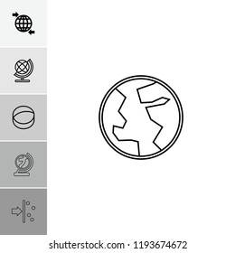 Orbit icon. collection of 6 orbit filled and outline icons such as globe, atom, qround the globe, atom move. editable orbit icons for web and mobile.