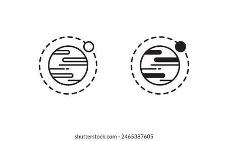 Orbit Icon Design mit weißem Hintergrund Stock Illustration