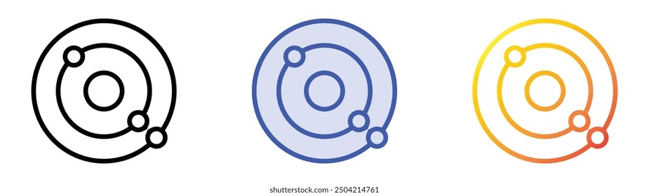orbit icon. Linear, Blue Fill and Gradient Style Design Isolated On White Background