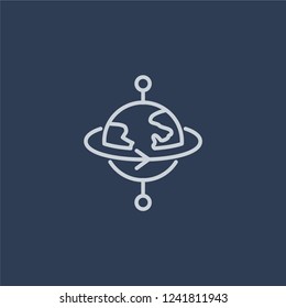 Orbit icon. Orbit linear design concept from Astronomy collection. Simple element vector illustration on dark blue background.