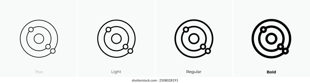 orbit icon. Thin, Light Regular And Bold style design isolated on white background