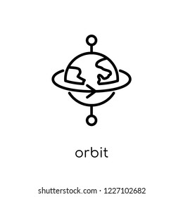 orbit icon. Trendy modern flat linear vector orbit icon on white background from thin line Astronomy collection, outline vector illustration