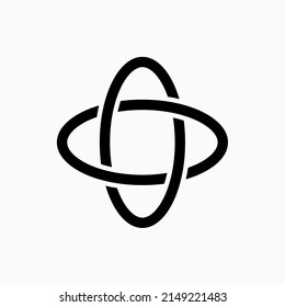 Orbit Icon. Two Rings, Connection Symbol - Vector.