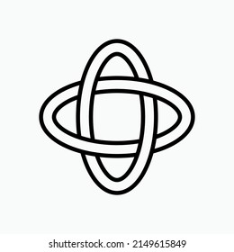 Orbit Icon. Two Rings, Connection Symbol - Vector.
