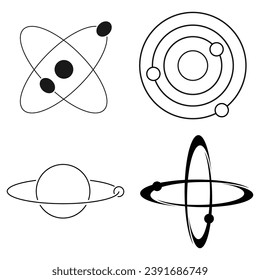 diseño de ilustración de vector de icono de órbita