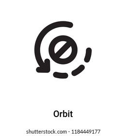 Orbit icon vector isolated on white background, logo concept of Orbit sign on transparent background, filled black symbol