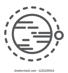 Orbit line icon, cosmos and space, circle sign, vector graphics, a linear pattern on a white background, eps 10.