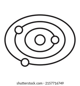 Orbit line icon or simple vector illustration of planetary path for space icon or logo template