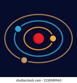 Orbit line icon or simple vector illustration of planetary path for space icon or logo template