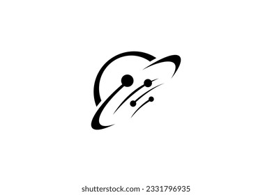 Orbit logo design in black flat style