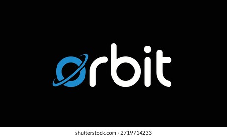 The 'Orbit' logo features a stylized blue ring encircling a dot, followed by the white text 'orbit'. This minimalist design on a black background