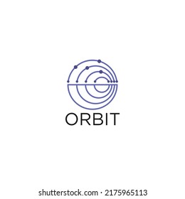 Orbit logo with line graphic design vector