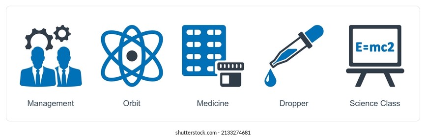Orbit And Medicine Icon Concept