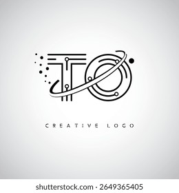 TO Orbit Monogram Logo – Futuristic Minimal Letter mark with Circular Line Art, Tech-Inspired Dots and Space Motion Concept for Modern Branding Identity
