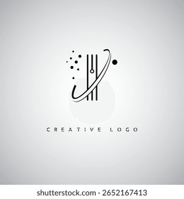 I Orbit Monogram Logo – Futuristic Minimal Letter mark with Circular Line Art, Tech-Inspired Dots and Space Motion Concept for Modern Branding Identity