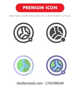 orbit moon icon pack isolated on white background. for your web site design, logo, app, UI. Vector graphics illustration and editable stroke. EPS 10.