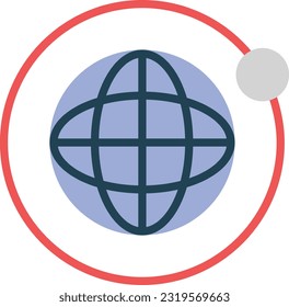 Orbit Network Vector Icon Flat Style