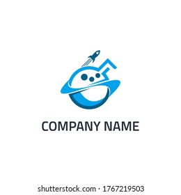 orbit planet design logo vector icon