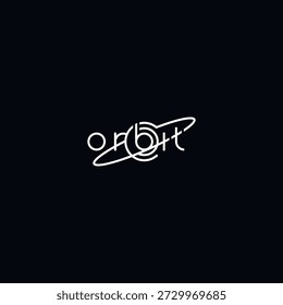 Orbit planet typographic logo design.