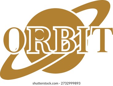 Orbit planet typography t-shirt design vector illustration for space exploration astronomy science education and futuristic celestial journey projects on transparent background.