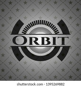 Orbit realistic black emblem. Vector Illustration. Detailed.