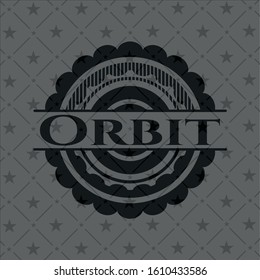 Orbit realistic dark emblem. Vector Illustration. Detailed.
