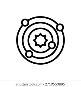 orbit simple black filled outline illustration