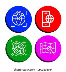 orbit simple icons set. Contains such icons as Globe, Global, Galaxy, Map, can be used for web, mobile and logo