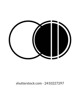 orbit solar astrology space, planets galaxy phases sphere shadow vector illustration flat icon logo web mobile concept design black white isolated background