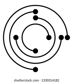 Orbit, solar system line vector 