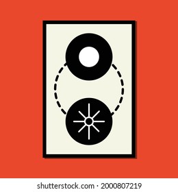 orbit sun and moon abstract contemporary aesthetic posters, wall art decor, mid century modern minimalist print, organic shapes, Background, Modern art vector Illustration brush painting geometric.