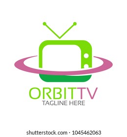 Orbit TV Logo Icon Template Design. Vector Illustration