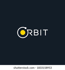 Orbit typography logo line flat