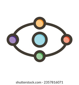 Icono De Colores Relleno De La Línea Espesa Del Vector De Órbita Para Uso Personal Y Comercial.
