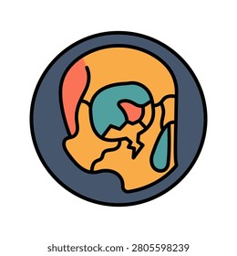 Orbital Blowout Eye Socket Fracture CT Scan Icon for Maxillofacial Surgery