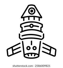 Orbital cannon icon in linear style 