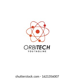 Orbital Logo red color simple minimalist