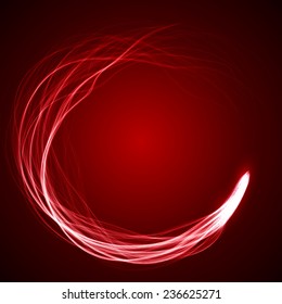orbital moving red energy source.(vector version)