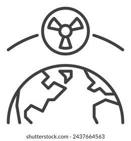 Arma nuclear orbital en el espacio y la Tierra vector concepto esquema icono o símbolo