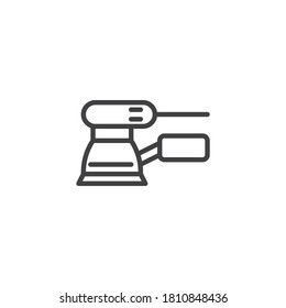 Orbital sander line icon. linear style sign for mobile concept and web design. Woodworking tool sanding machine outline vector icon. Symbol, logo illustration. Vector graphics