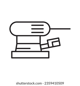 Orbital sander line icon.Woodworking tool sanding machine flat illustration on white background..eps