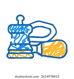 orbital sander tool doodle icon sketch vector. orbital sander tool sign. isolated symbol illustration