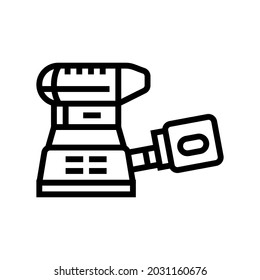 vector de icono de línea de la herramienta de lijado orbital. signo de herramienta orbital de lijado. símbolo de contorno aislado ilustración negra
