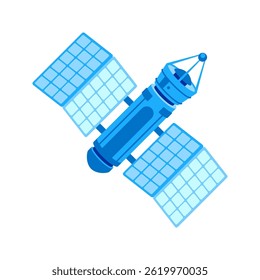 Orbital satellite collecting data with solar panels