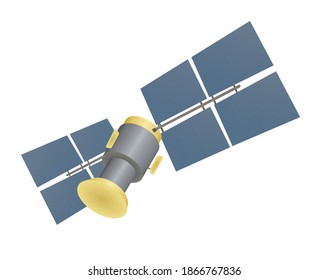Orbital satellite station. vector illustration