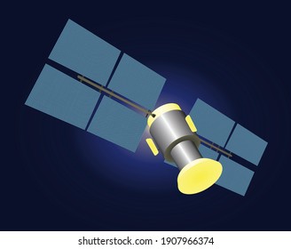 Estación de satélite orbital. ilustración vectorial