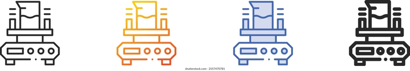 orbital shaker icon.Thin Linear, Gradient, Blue Stroke and bold Style Design Isolated On White Background