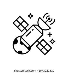 Orbital Station vector outline icon. space symbol eps 10 file